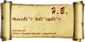 Huszár Böngér névjegykártya